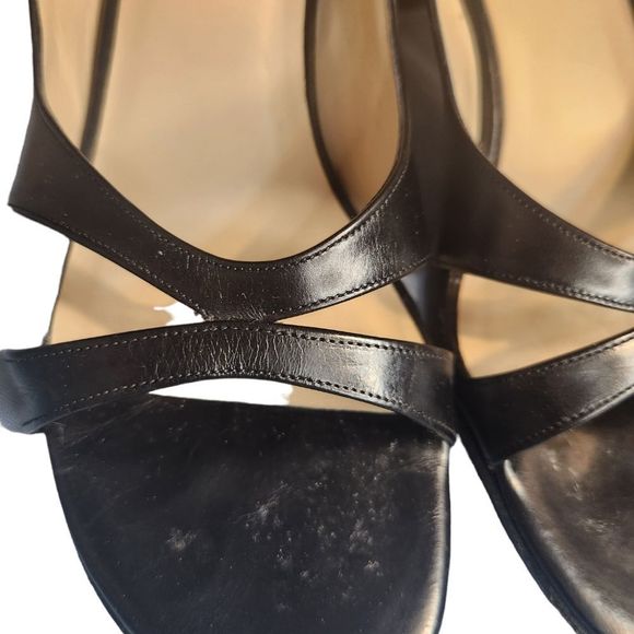 Ann Taylor Carolina Heels Open Toe Sandal Black Womens Size 7M - Picture 5 of 14